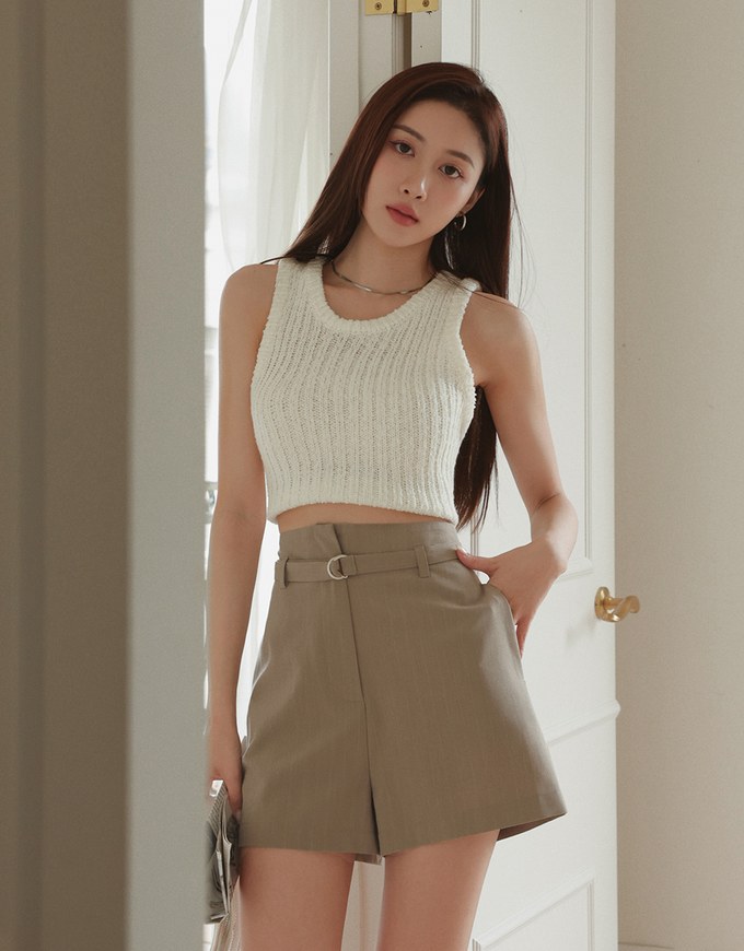 Simple Daily High Waist Short (With Belt)
