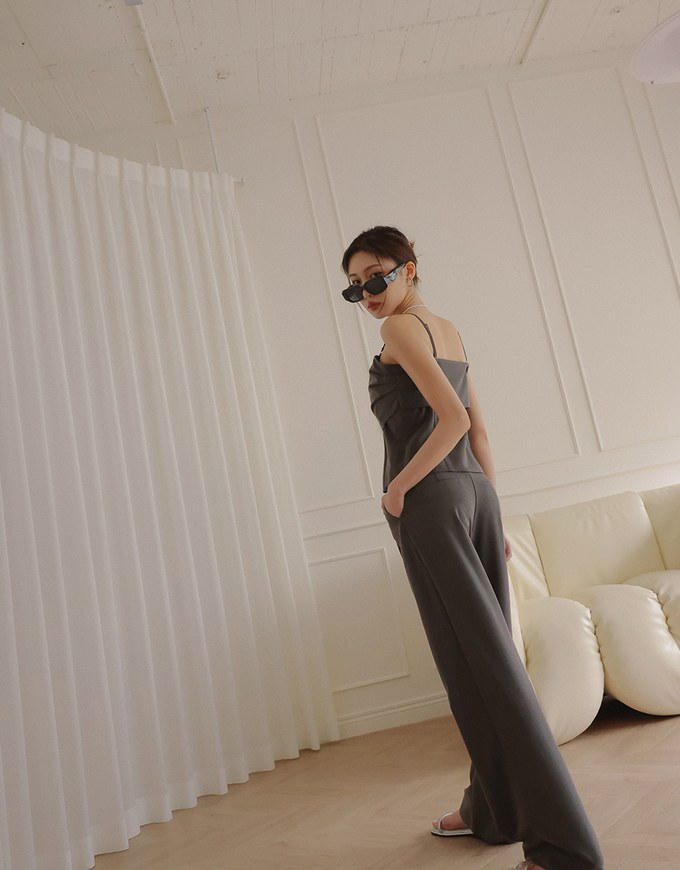 Chic Suit Pleated High Waist Wide Pants Culottes