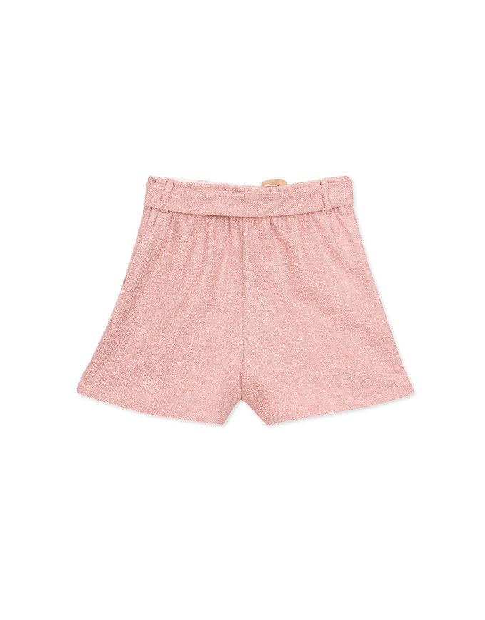 Textured Pleated Shorts (With Belt)