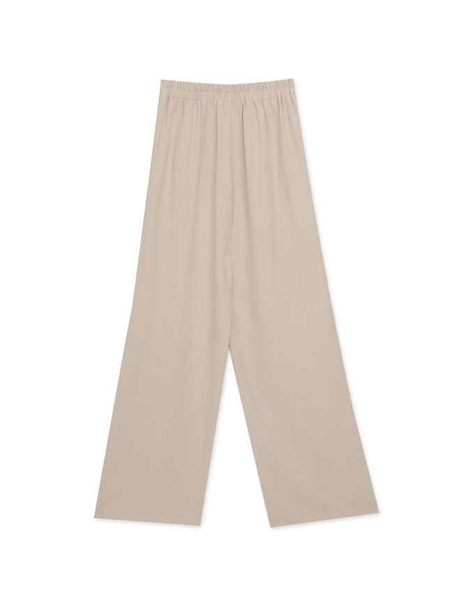 Classic Pleated Straight Leg High Waist Wide Trousers