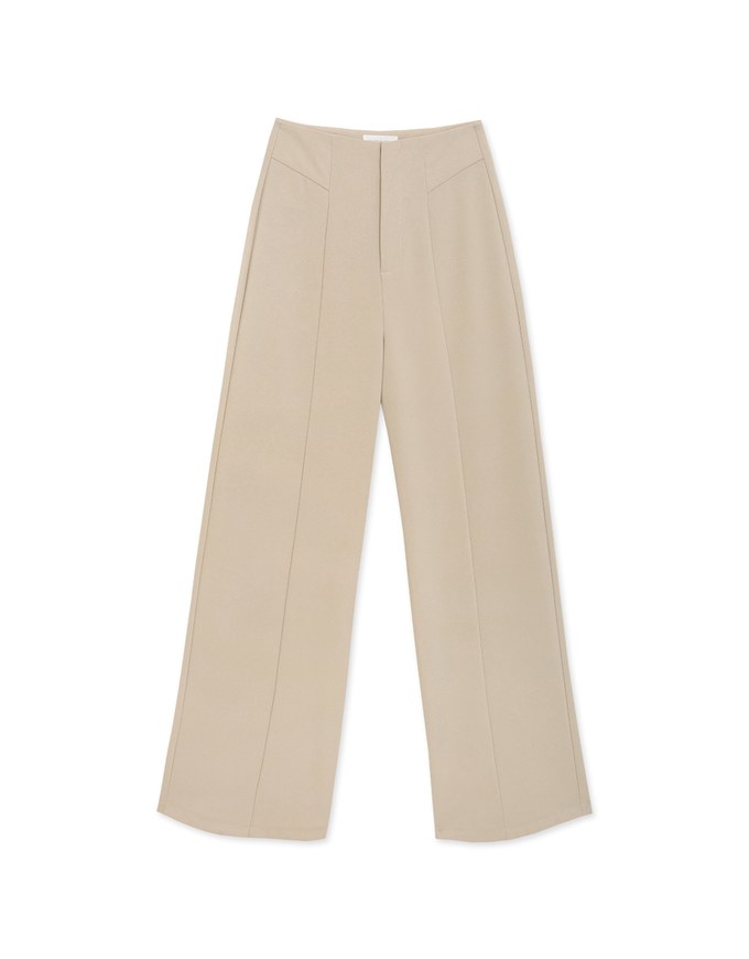 Extended Length High Waist Straight Leg Trousers