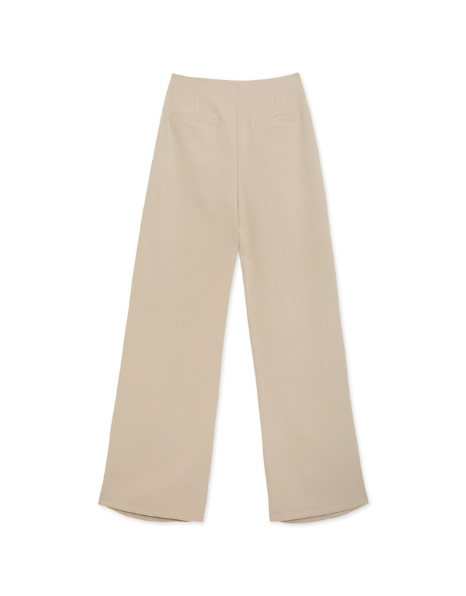 Extended Length High Waist Straight Leg Trousers