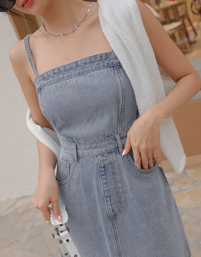 Vintage Jeans Denim Strap Mini Dress