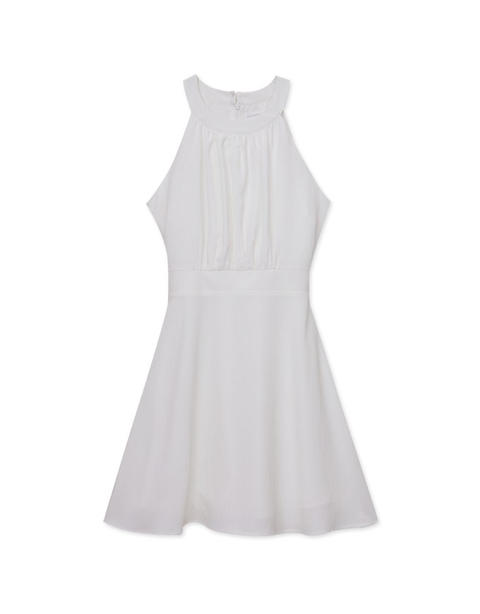 Fresh Embossed Sleeveless Mini Dress