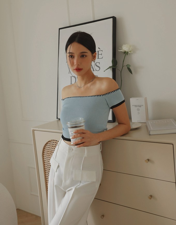 Stitched Knit Tube Top