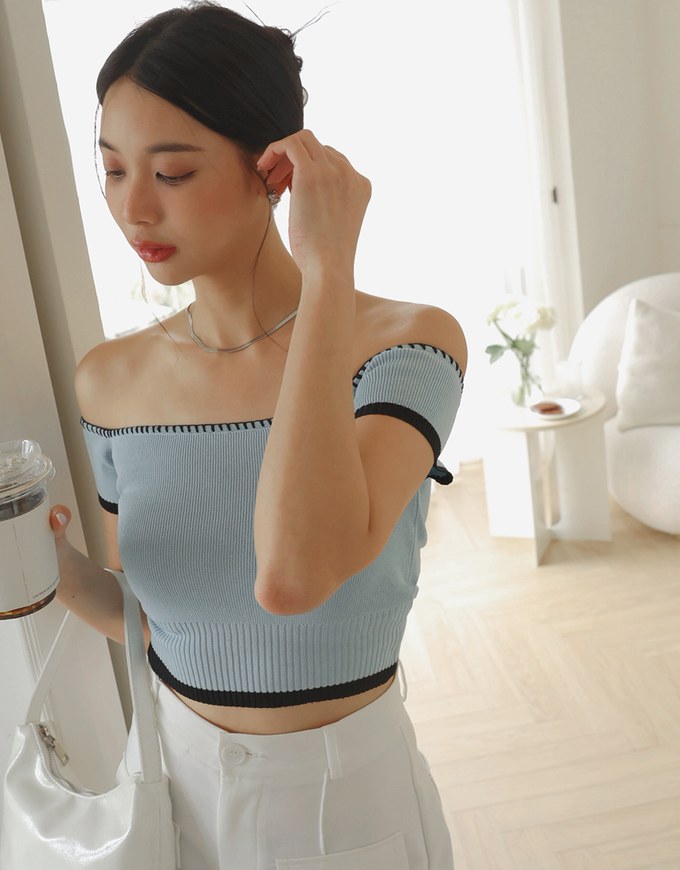 Stitched Knit Tube Top