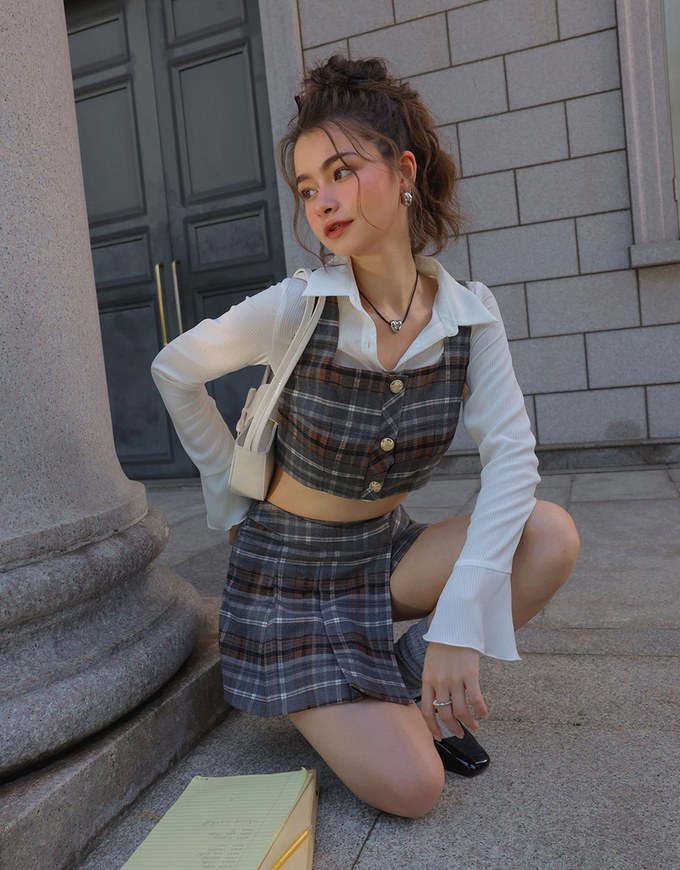 Retro Plaid Woolen Vest