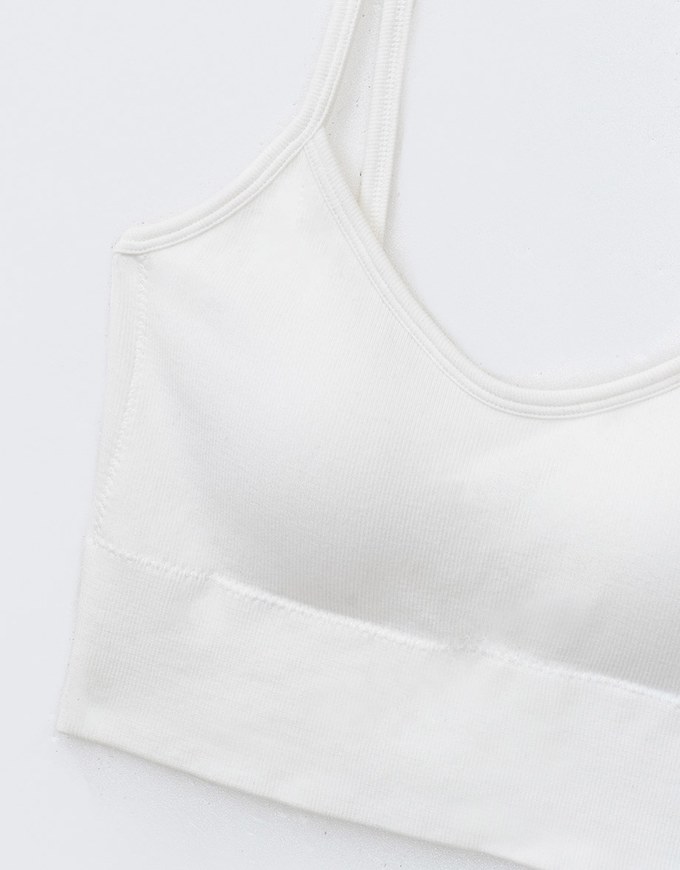 Soft Touch Cotton Seamless Spaghetti Strap Bra Top