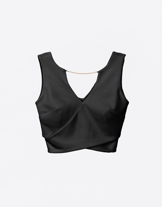 [Mercedes' Design] Sexy Deep V Padded Tank Top With Gold Chain