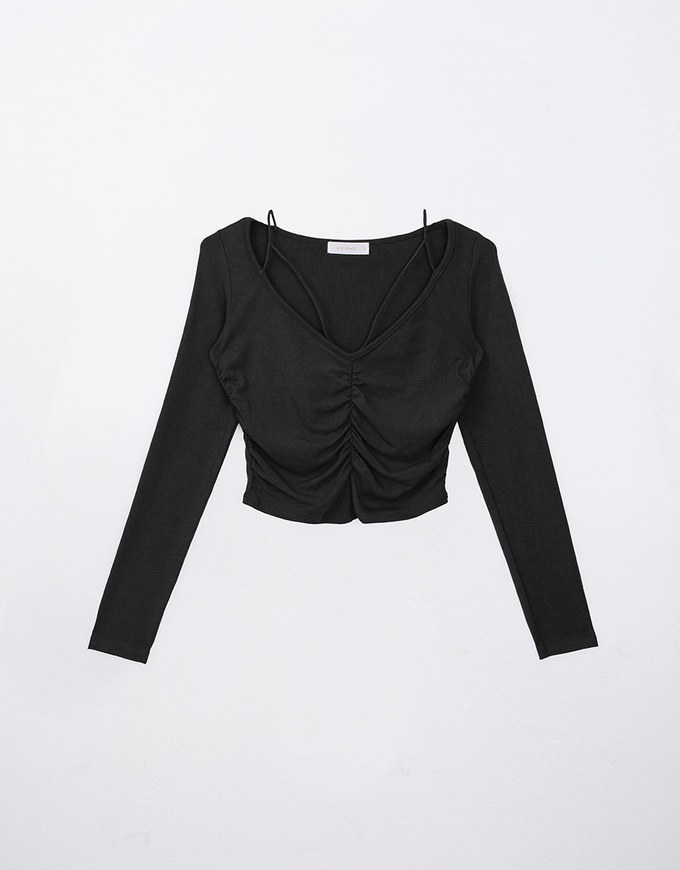 Stylish Front Hollow Out Ruched Top