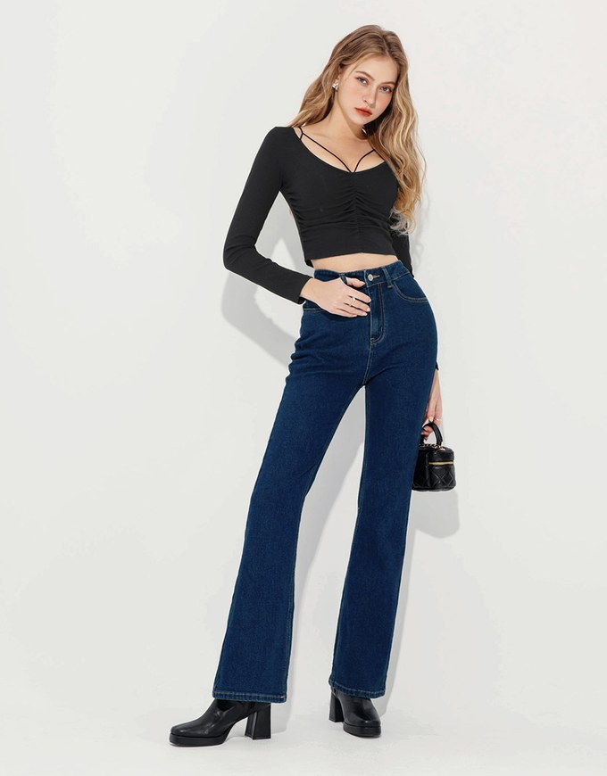 Stylish Front Hollow Out Ruched Top