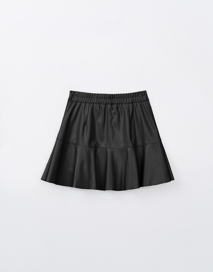 Faux Leather A line Mini Skirt