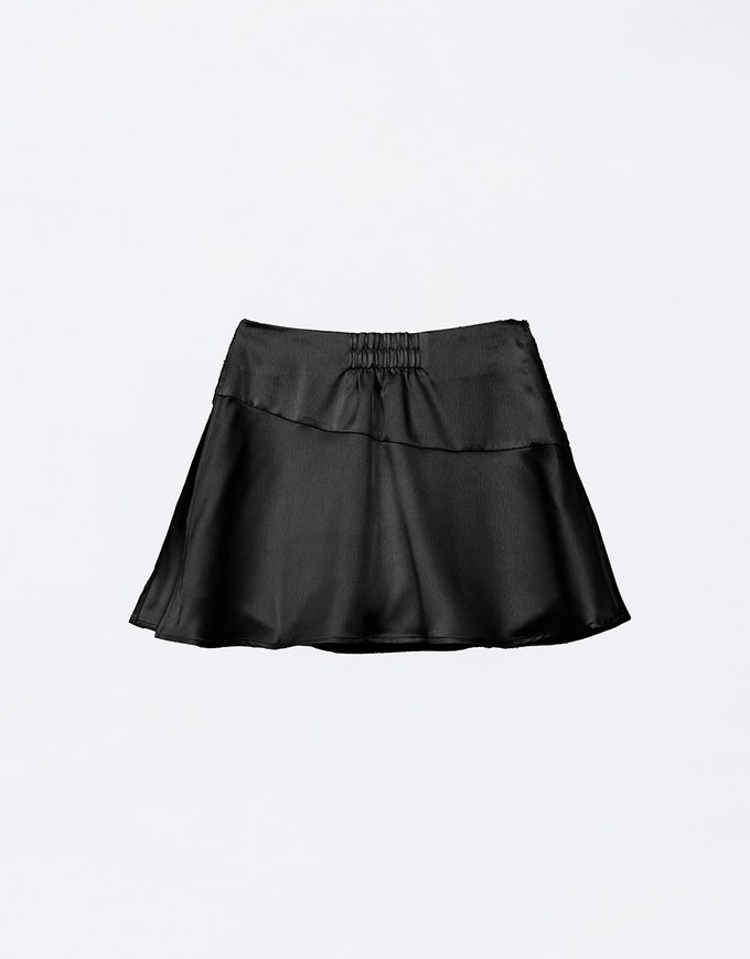 【HEYMAN Design】High Waist Silky Glow Satin A Line Mini Skirt