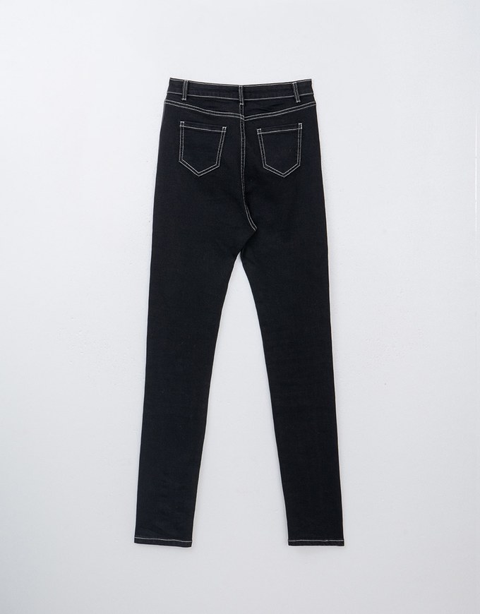 Vintage Stitching Slim Fit Jeans Denim Long Pants