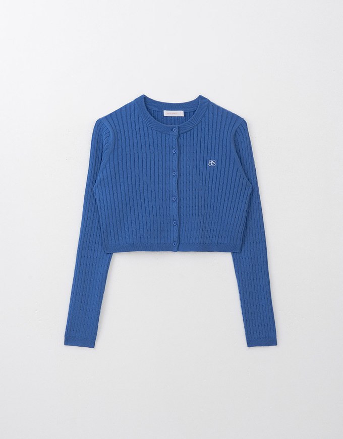 Brand Logo Cable Knit Cardigan Top