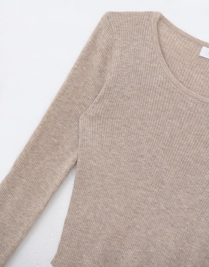 Basic Long Sleeve Round Neck Knit Top