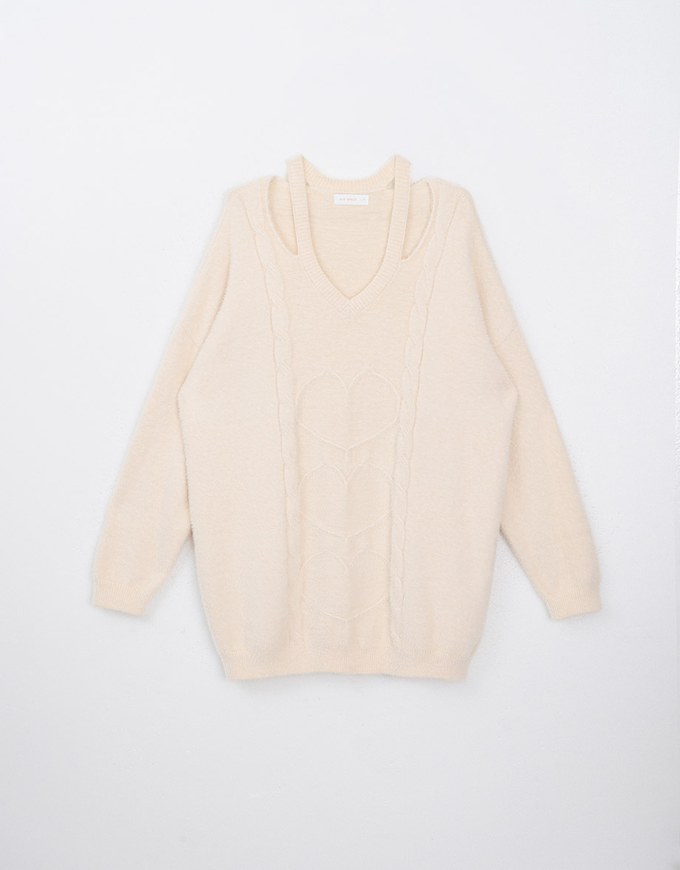 Mohair Blend Halter Neck Loose Sweater