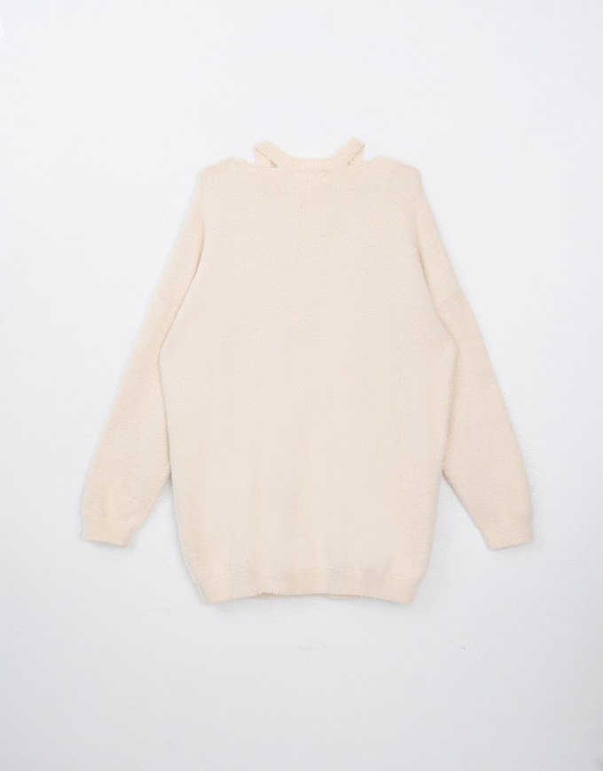 Mohair Blend Halter Neck Loose Sweater