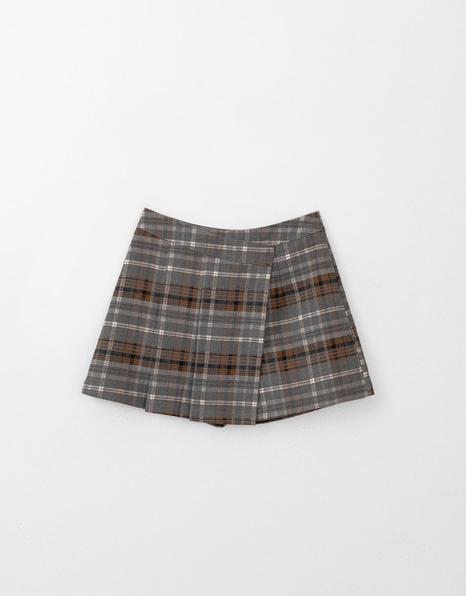 Retro Plaid Woolen Mini Skorts