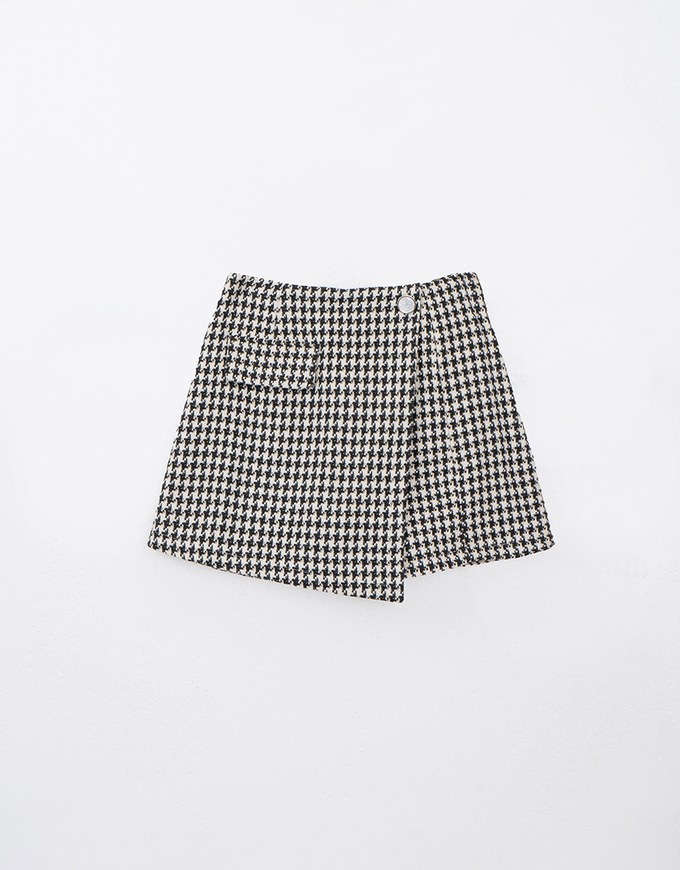 Tweed Houndstooth Checkered Skorts