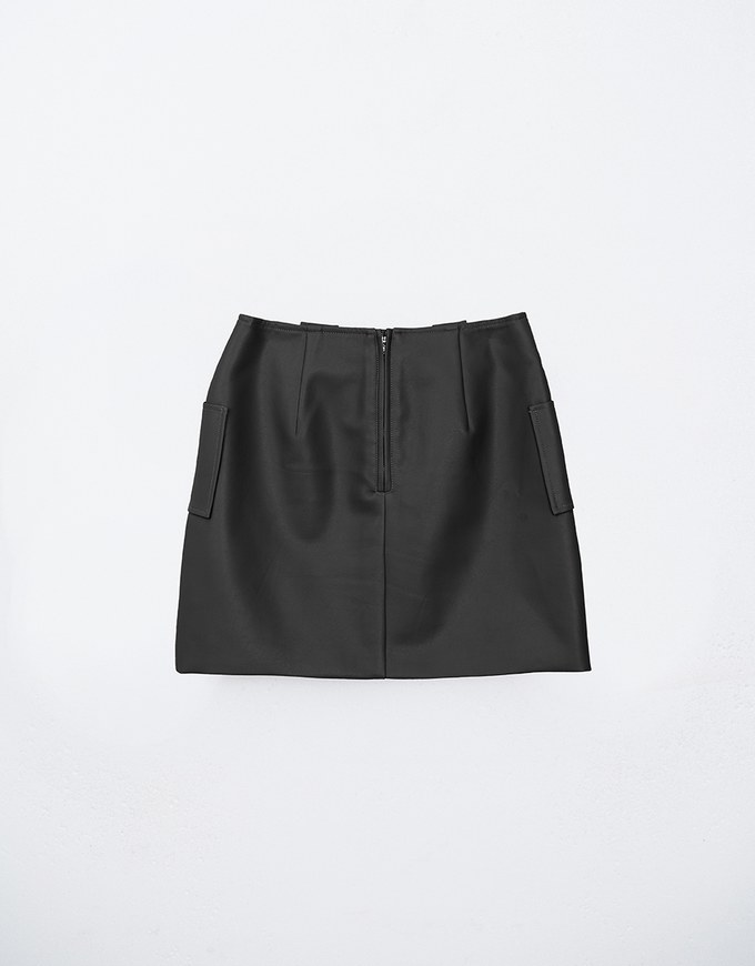 Waistless Faux Leather Mini Skirt