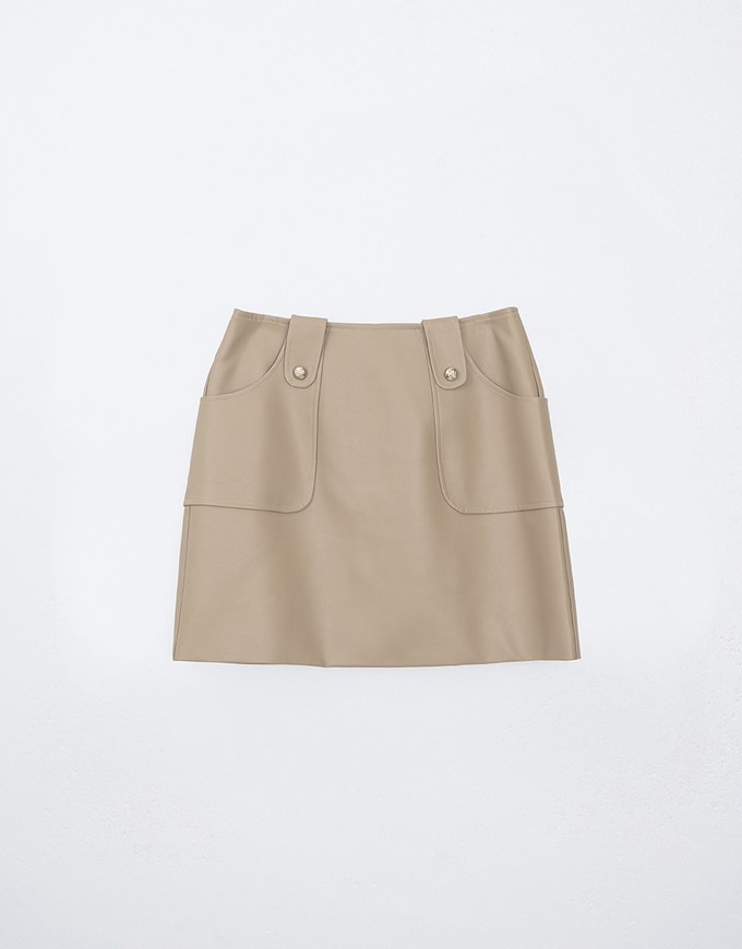 Waistless Faux Leather Mini Skirt