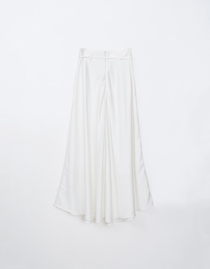 Flowy Flare Satin Maxi Skirt (with Belt)