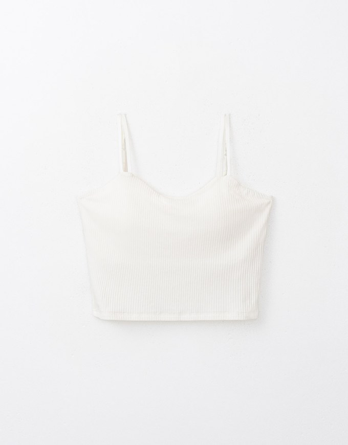 Dual Strape Ribbed Thin Strap Cami Top