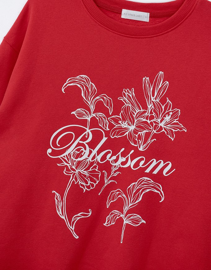 Fleece Lined Blossom Graphic Sweatshirt