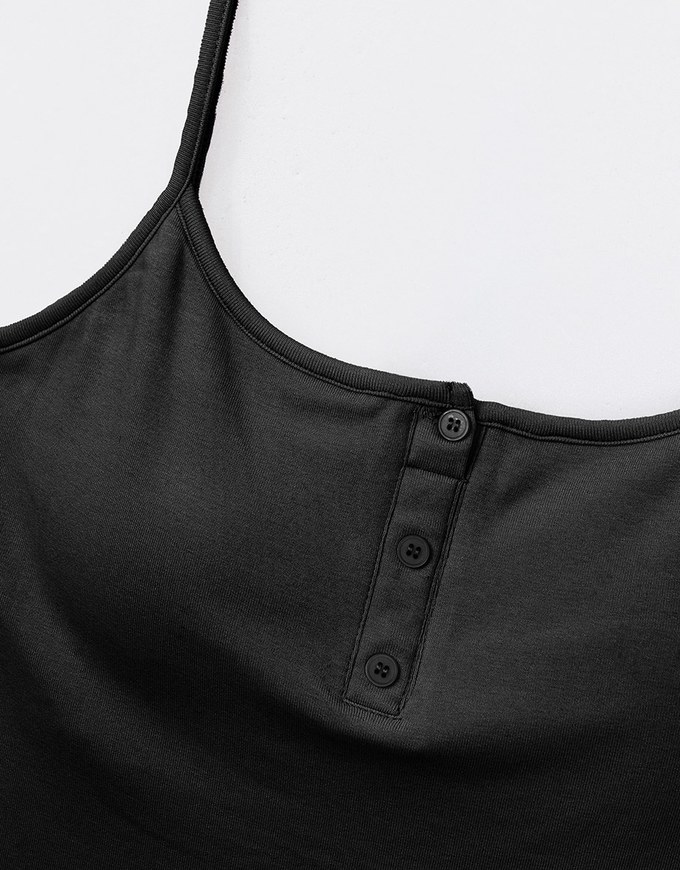 WARM↑UP Thin Heating Button Front Cami Bra Top