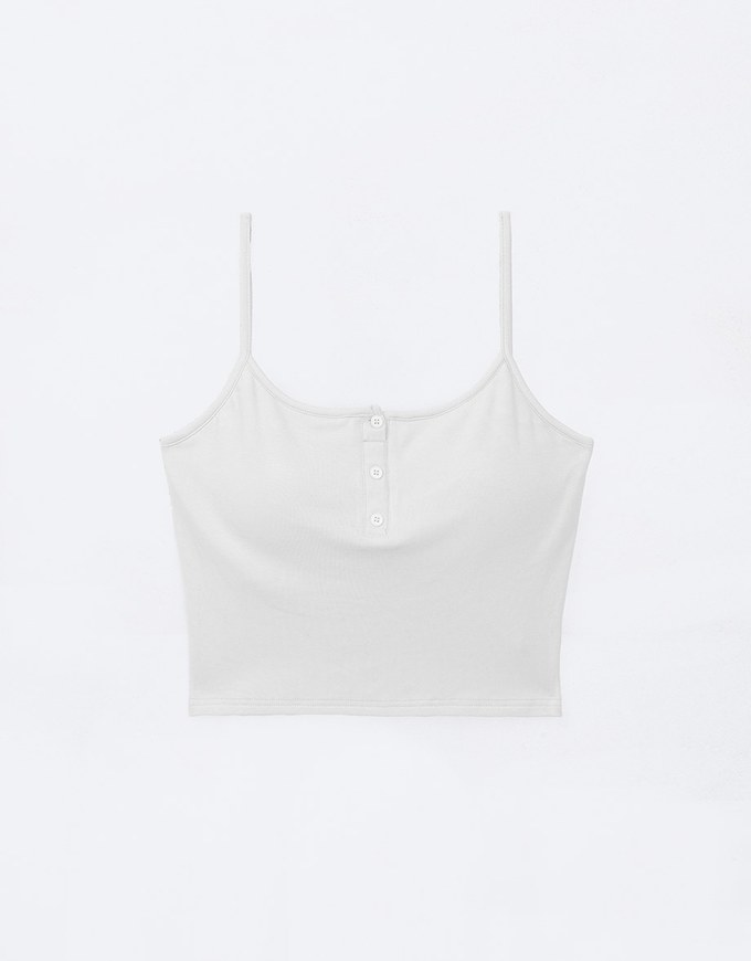 WARM↑UP Thin Heating Button Front Cami Bra Top