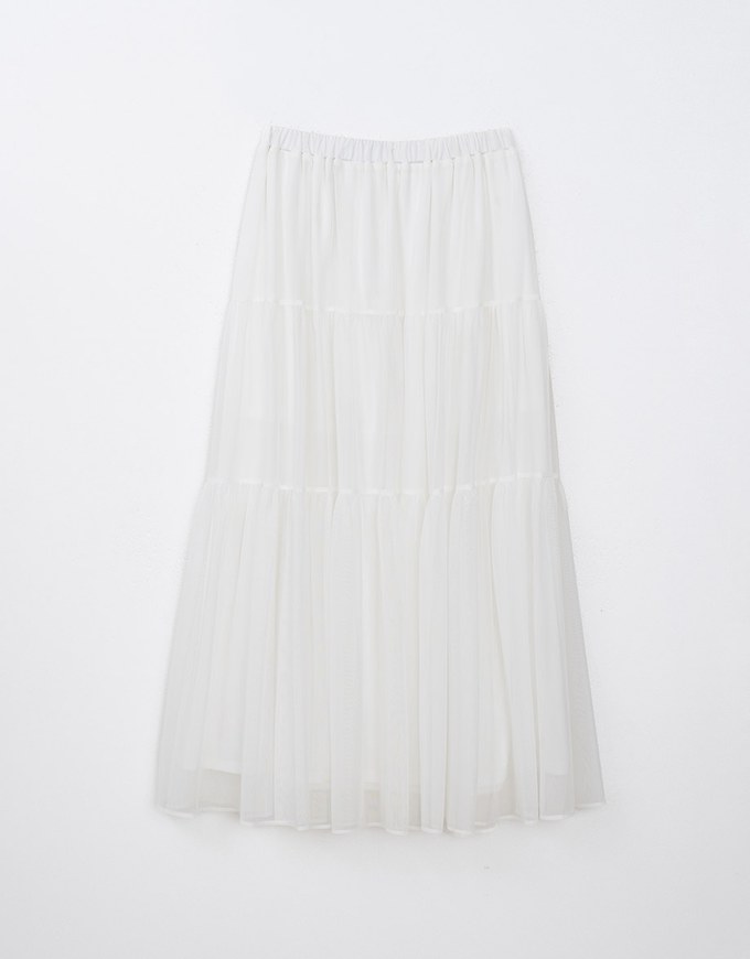 Sheer Tiered Maxi Skirt