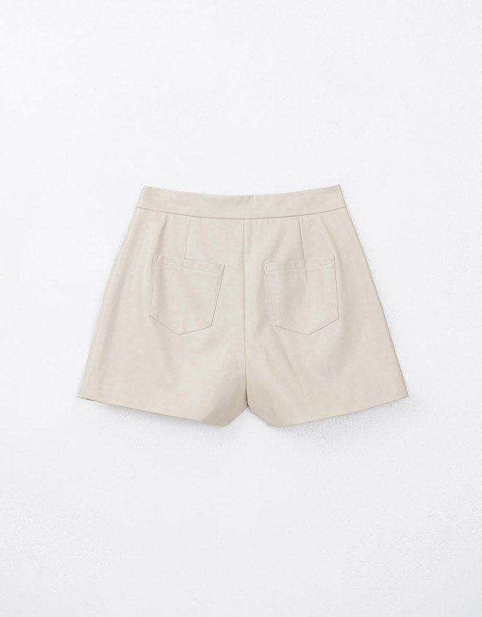 Minimalist Edgy Faux Leather Shorts