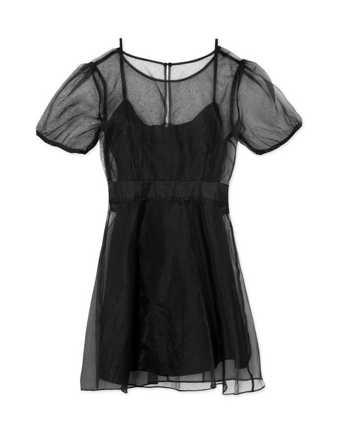 Fashionable Layered Sheer Mini Dress