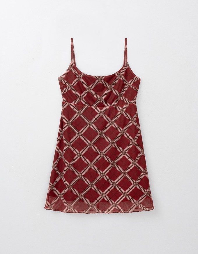 Spaghetti Strap Checkered Cami Mini Dress