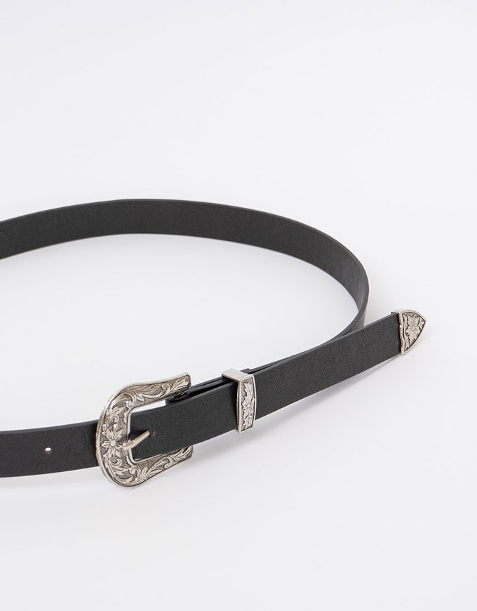 Extended Retro Floral Embossed Belt