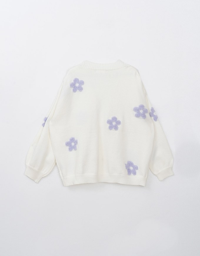 Casual Flower Knit Sweater Cardigan