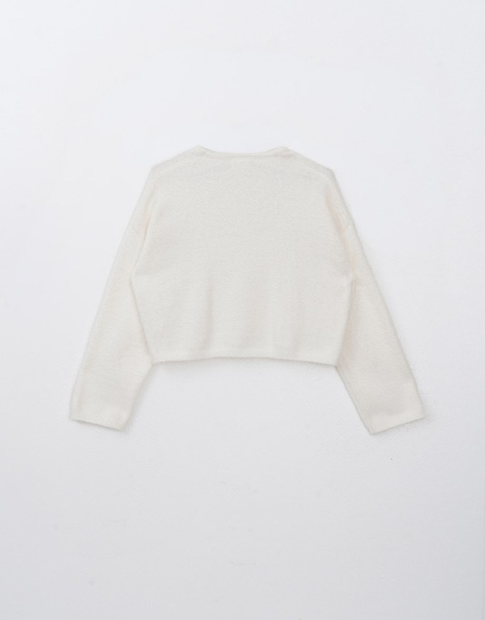 Cut Out Fluffy Knit Top