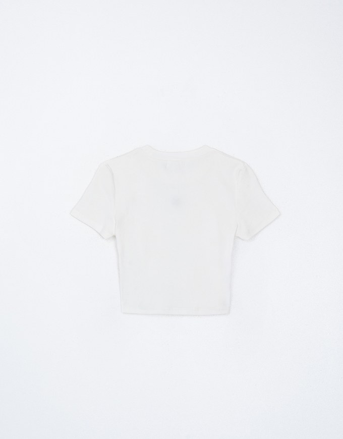 Brand Logo Ribbed Cropped Top