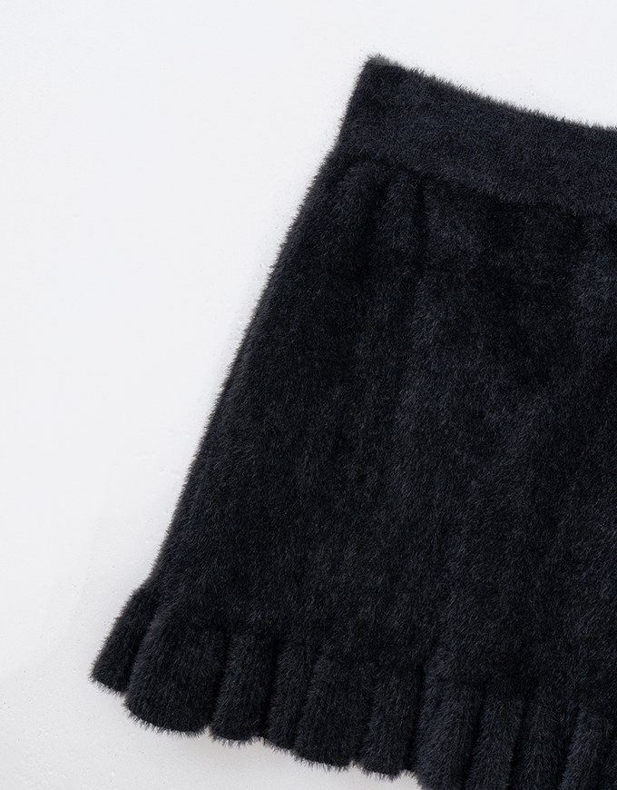 Mohair Lace Trimmed Mini Skirt