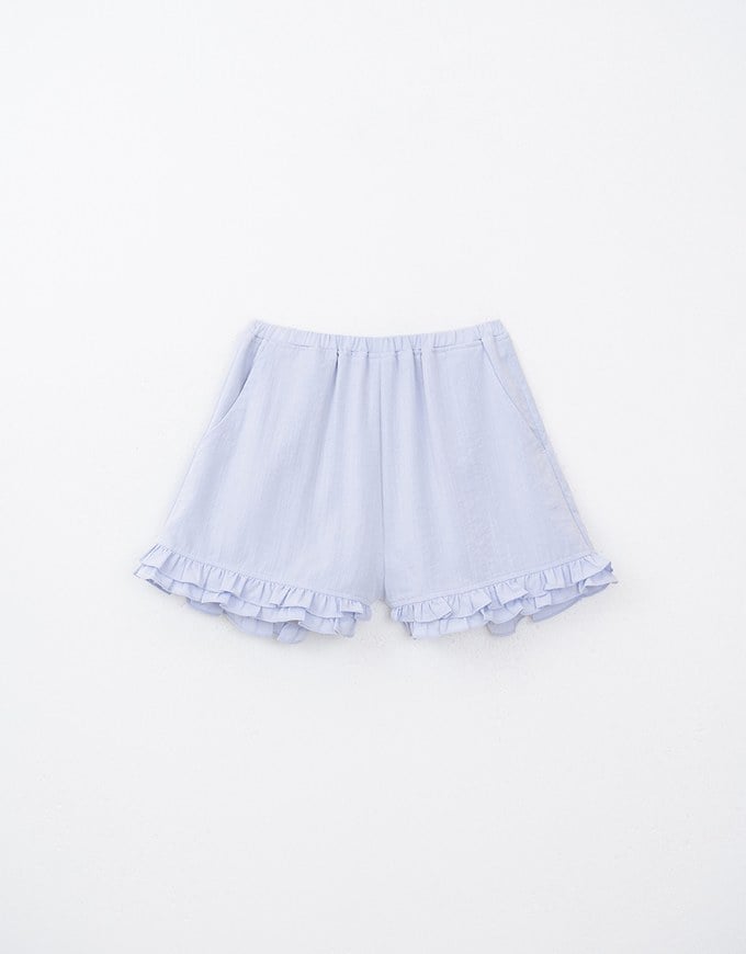 Playful Ruffle Trim Elastic Shorts