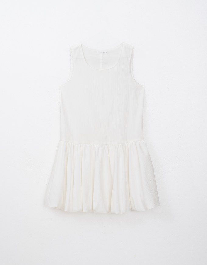 Tank Mini Dress With Puffed Hem