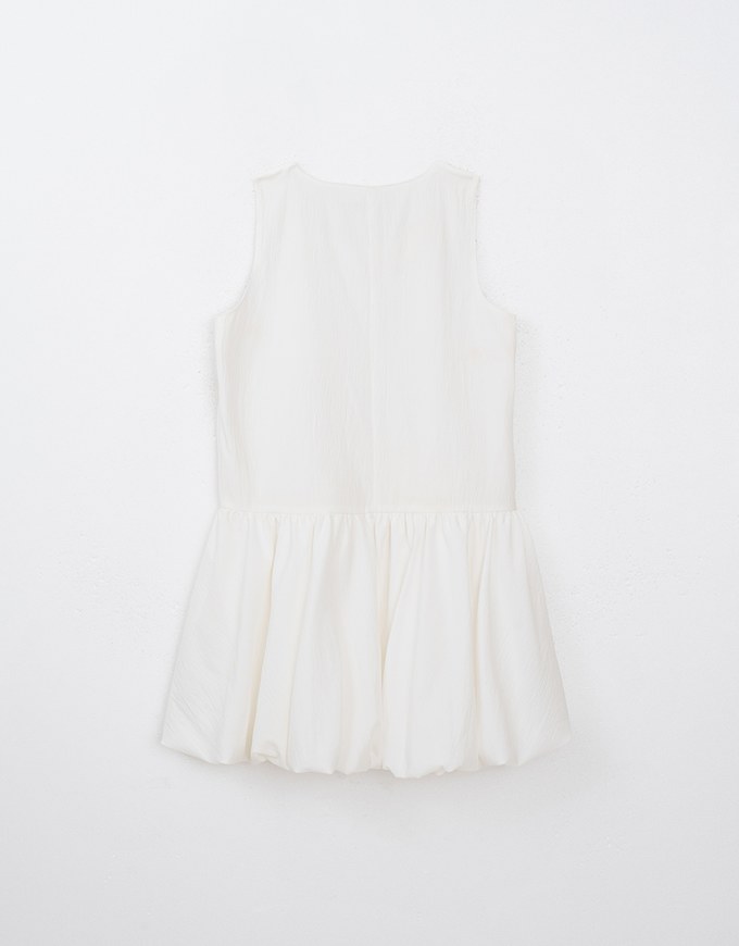 Tank Mini Dress With Puffed Hem