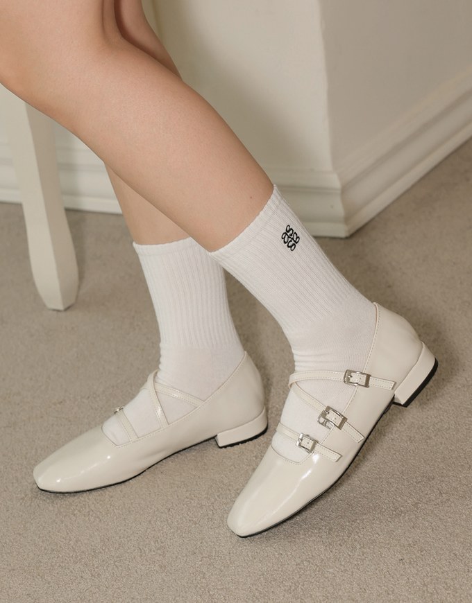 AIR SPACE Logo Embroidered Mid Calf Socks