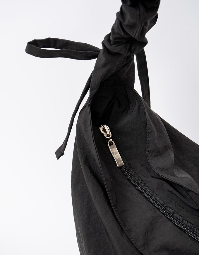 Ruched Ruffle Drawstring Crossbody Bag