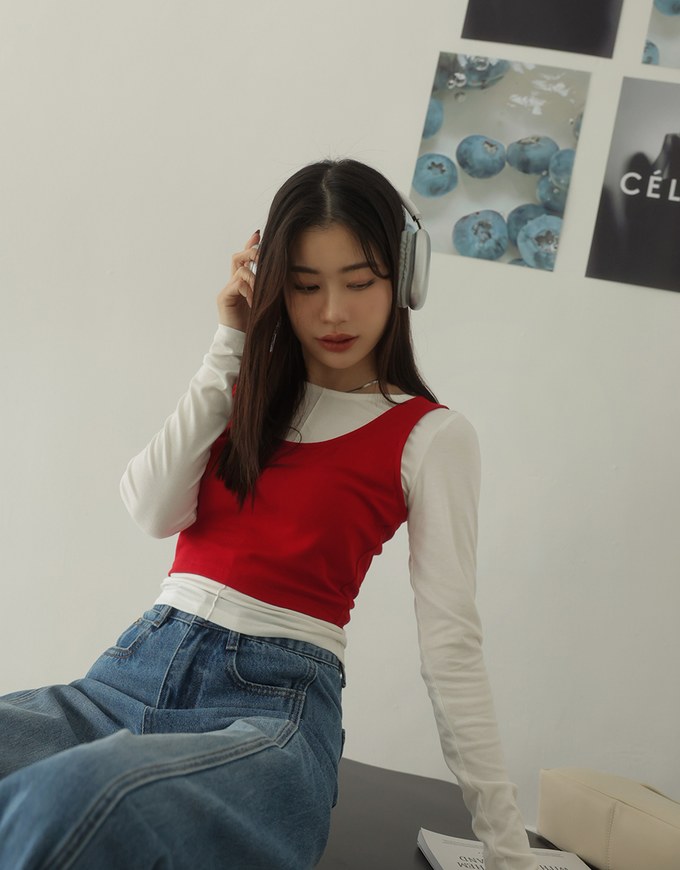 Layered Two Piece Cotton Top