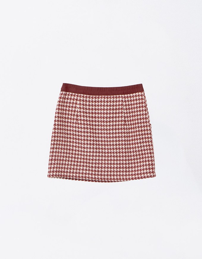 【HEYMAN Design】Classic Houndstooth Woolen Mini Skirt