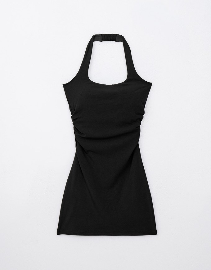 WARM↑UP Lightweight Plush Halter Heat Bra Dress