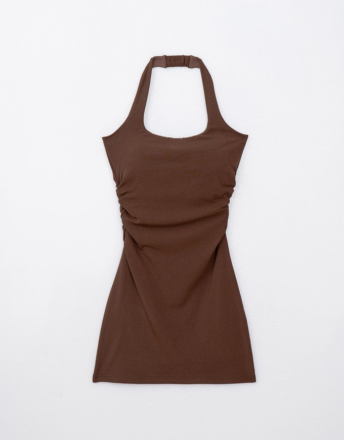 WARM↑UP Lightweight Plush Halter Heat Bra Dress