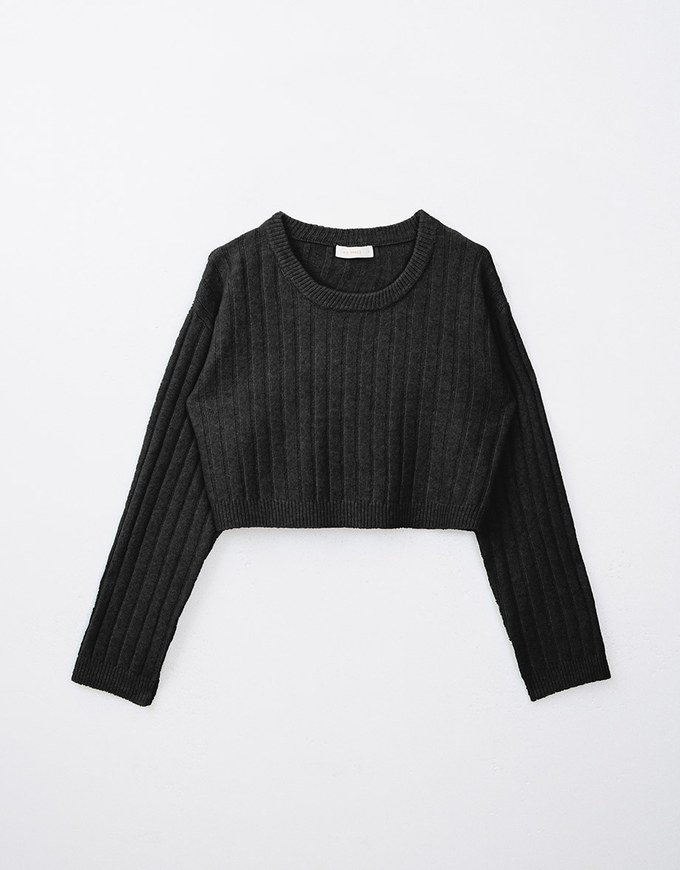 Long Sleeve Soft Knit Cropped Sweater